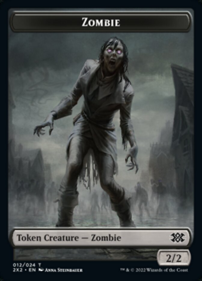 Zombie // Phyrexian Golem Double-Sided Token [Double Masters 2022 Tokens] - Evolution TCG
