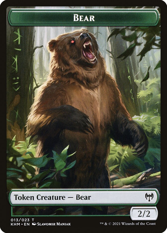 Elf Warrior // Bear Double-Sided Token [Kaldheim Tokens] - Evolution TCG