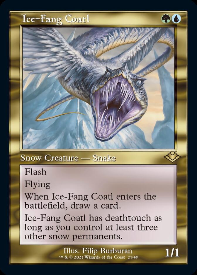 Ice-Fang Coatl (Retro Foil Etched) [Modern Horizons] - Evolution TCG