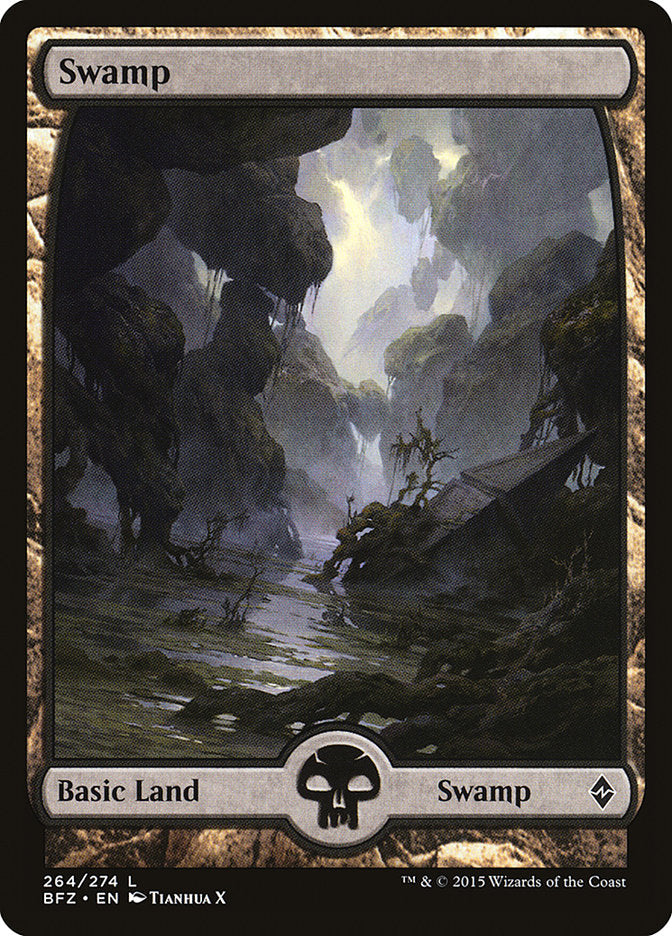 Swamp (264) (Full Art) [Battle for Zendikar] - Evolution TCG