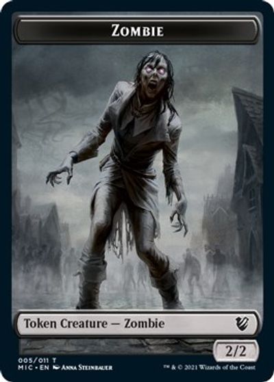 Zombie // Zombie Double-Sided Token (005 MIC/005 MID) [Innistrad: Midnight Hunt Commander Tokens] - Evolution TCG