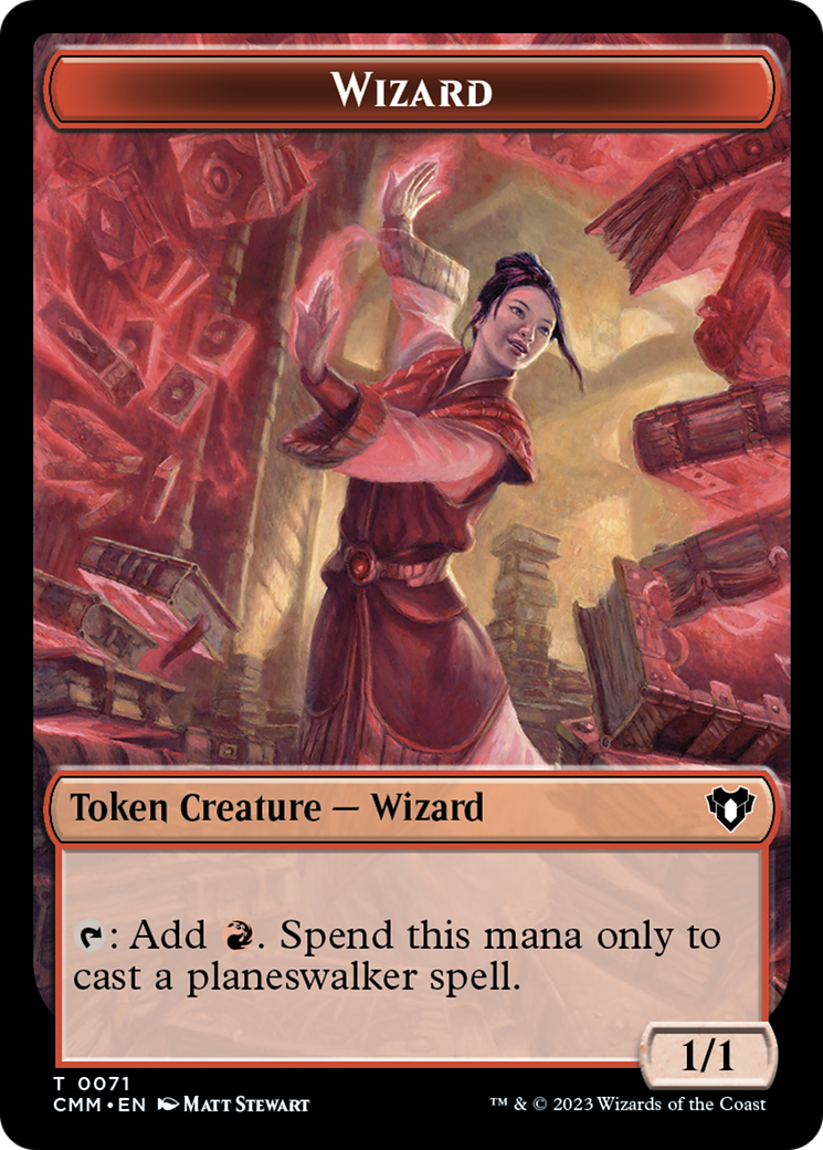 Chandra, Torch of Defiance Emblem // Wizard Double-Sided Token [Commander Masters Tokens] - Evolution TCG