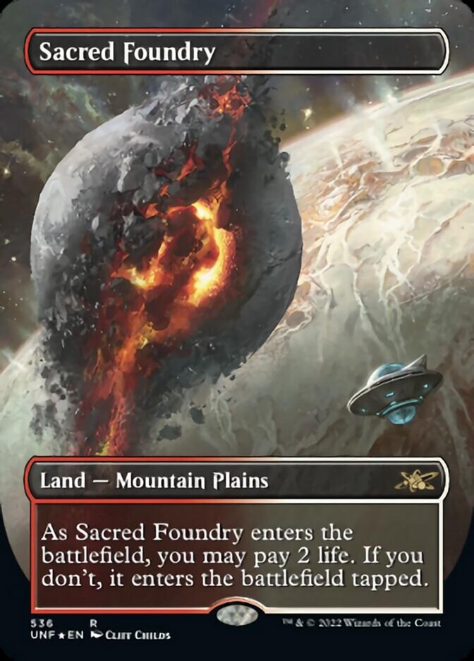 Sacred Foundry (Borderless) (Galaxy Foil) [Unfinity] - Evolution TCG