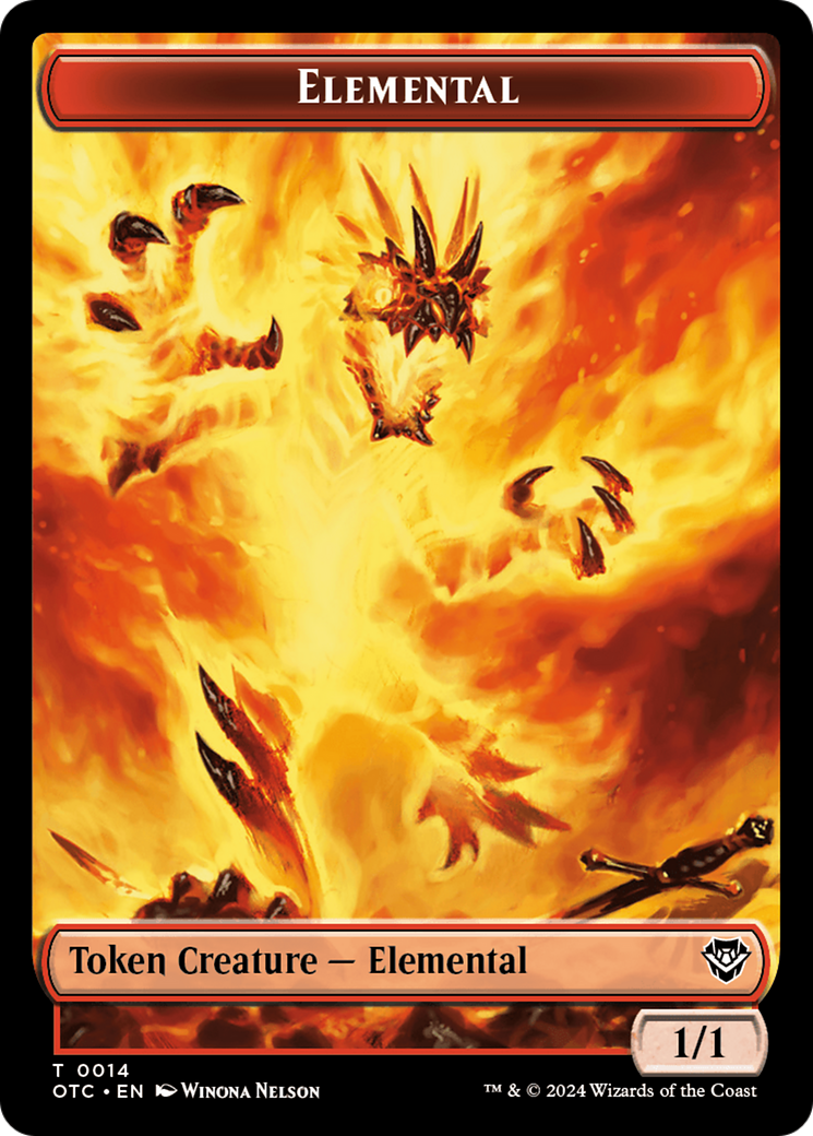 Elemental (0014) // Soldier (0026) Double-Sided Token [Outlaws of Thunder Junction Commander Tokens] - Evolution TCG