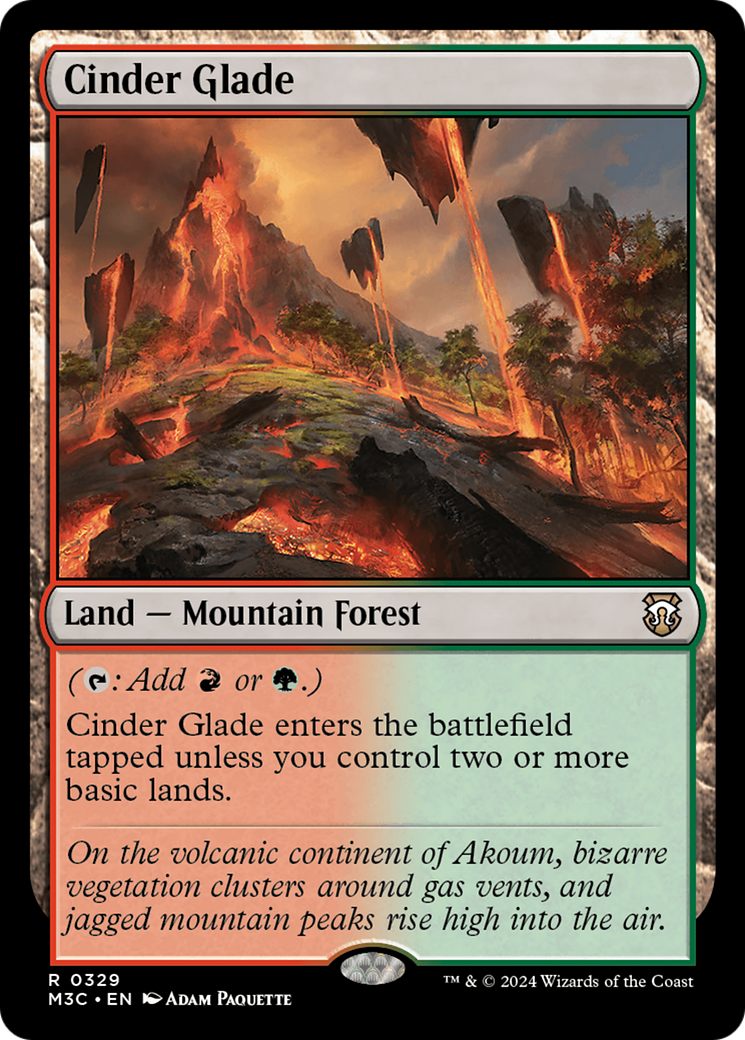 Cinder Glade (Ripple Foil) [Modern Horizons 3 Commander] - Evolution TCG