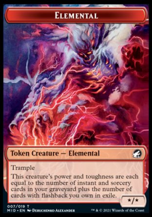 Wolf // Elemental Double-Sided Token [Innistrad: Midnight Hunt Tokens] - Evolution TCG