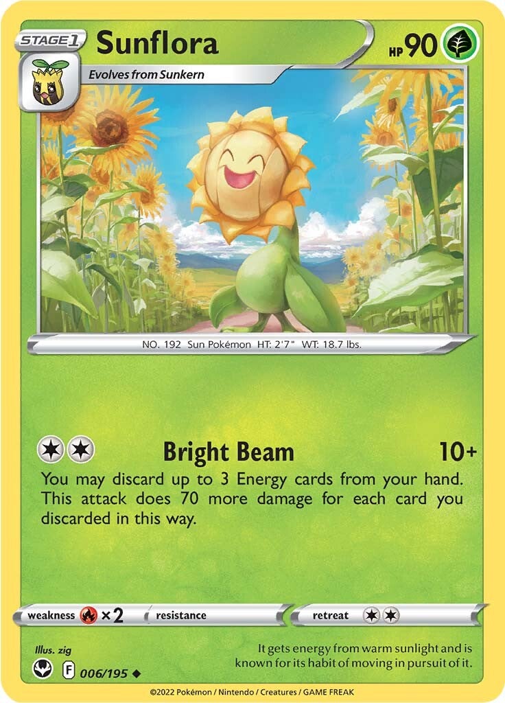Sunflora (006/195) [Sword & Shield: Silver Tempest] - Evolution TCG
