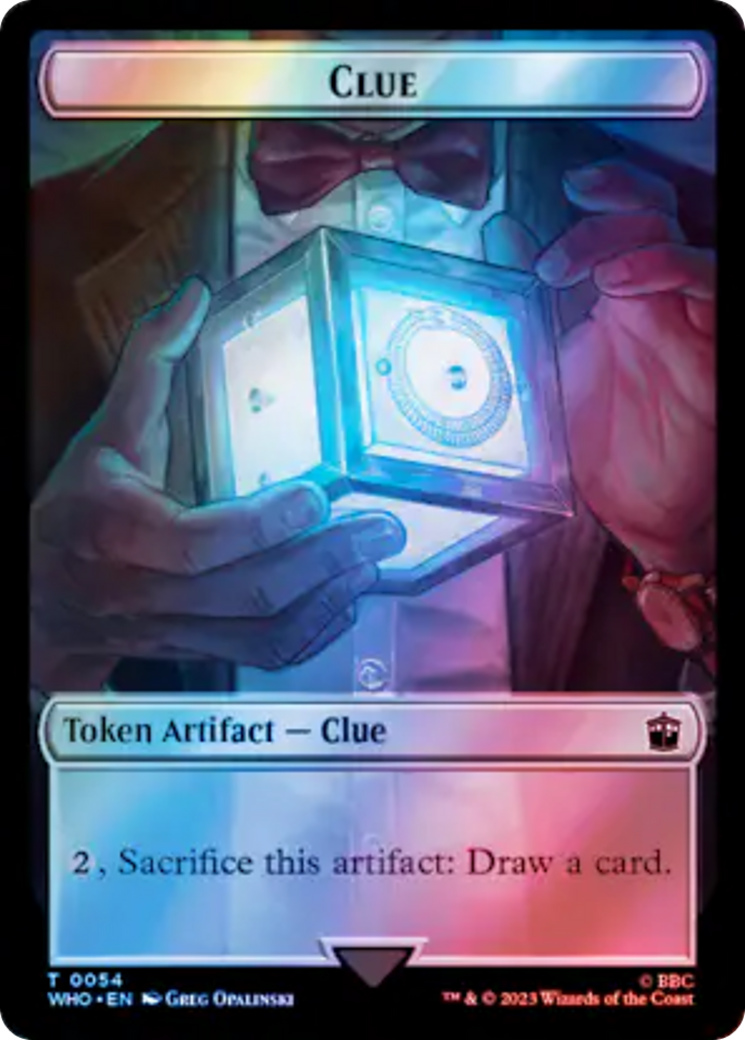 Alien // Clue (0054) Double-Sided Token (Surge Foil) [Doctor Who Tokens] - Evolution TCG