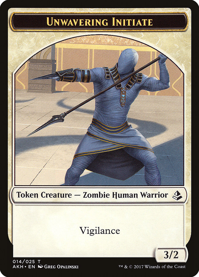Unwavering Initiate // Wurm Double-Sided Token [Amonkhet Tokens] - Evolution TCG