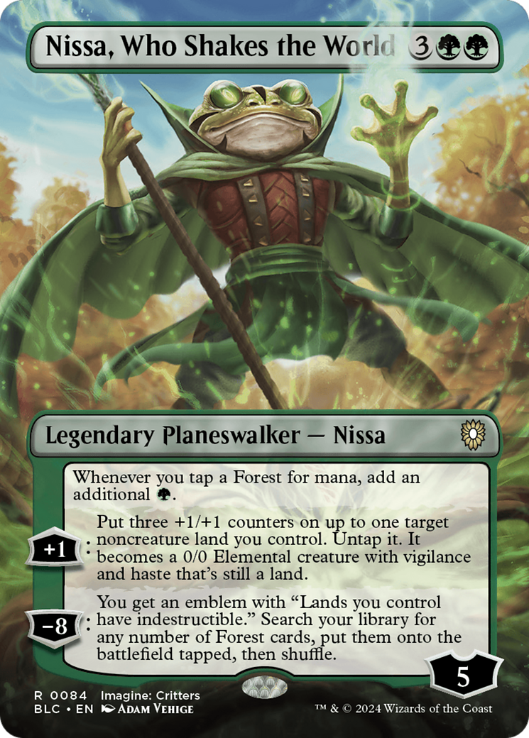 Nissa, Who Shakes the World (Borderless) [Bloomburrow Commander] - Evolution TCG