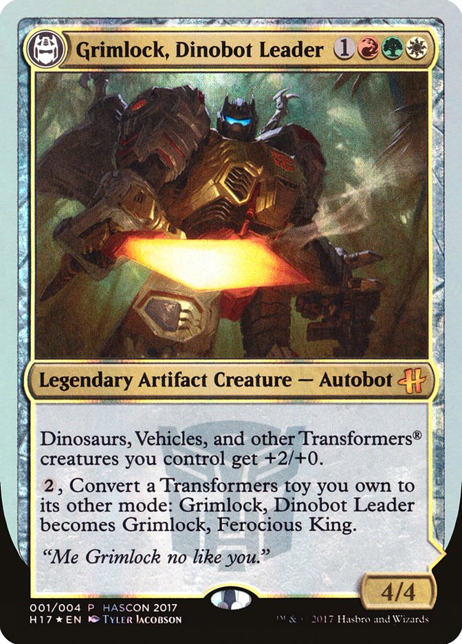 Grimlock, Dinobot Leader // Grimlock, Ferocious King [HasCon 2017] - Evolution TCG