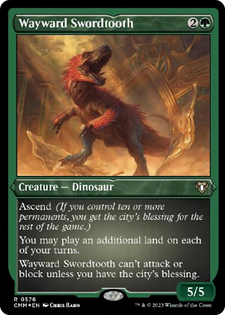 Wayward Swordtooth (Foil Etched) [Commander Masters] - Evolution TCG