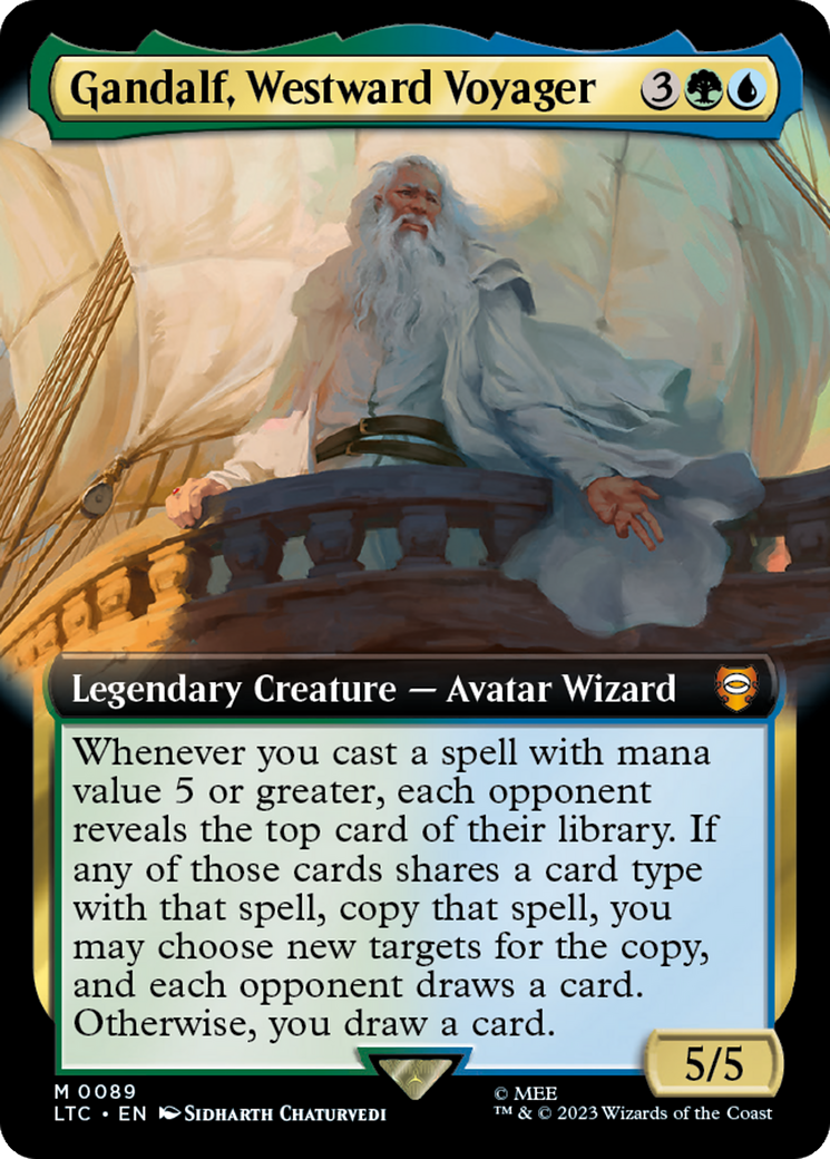 Gandalf, Westward Voyager (Extended Art) [The Lord of the Rings: Tales of Middle-Earth Commander] - Evolution TCG