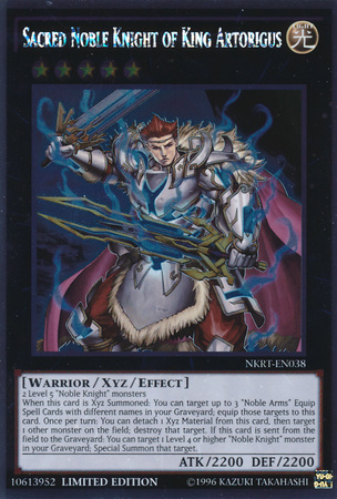 Sacred Noble Knight of King Artorigus [NKRT-EN038] Platinum Rare - Evolution TCG