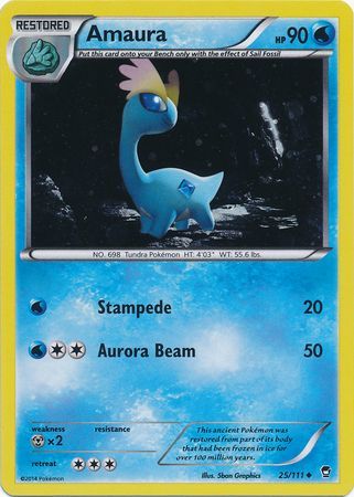 Amaura (25/111) (Cosmos Holo) [XY: Furious Fists] - Evolution TCG