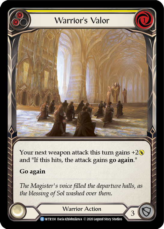Warrior's Valor (Yellow) [U-WTR130] (Welcome to Rathe Unlimited)  Unlimited Normal - Evolution TCG