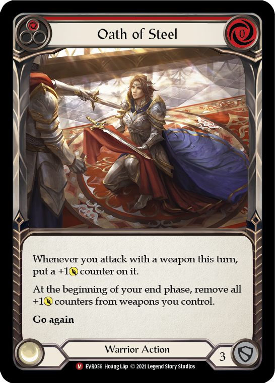 Oath of Steel (Red) [EVR056] (Everfest)  1st Edition Rainbow Foil - Evolution TCG