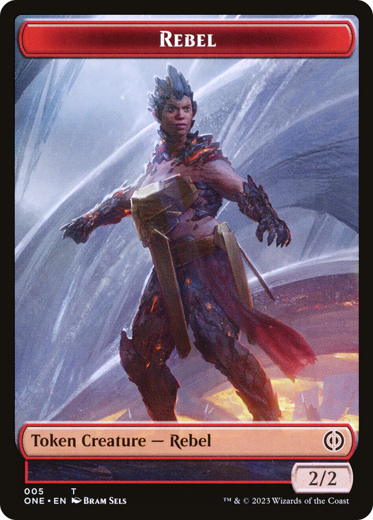 Rebel // Drone Double-Sided Token [Phyrexia: All Will Be One Tokens] - Evolution TCG