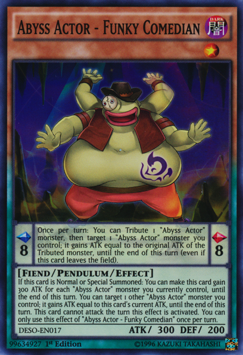 Abyss Actor - Funky Comedian [DESO-EN017] Super Rare - Evolution TCG