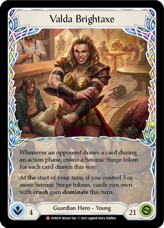 Valda Brightaxe [EVR019] (Everfest)  1st Edition Rainbow Foil - Evolution TCG