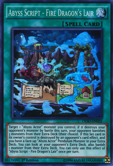 Abyss Script - Fire Dragon's Lair [DESO-EN025] Super Rare - Evolution TCG