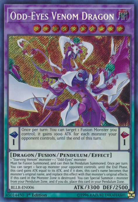 Odd-Eyes Venom Dragon [BLLR-EN006] Secret Rare - Evolution TCG