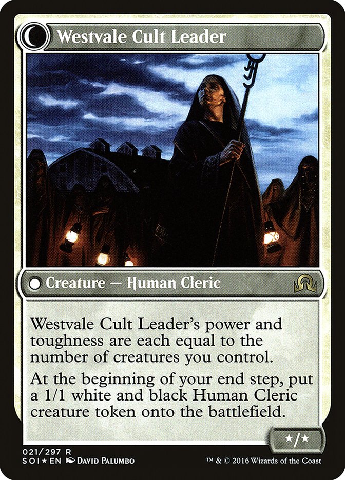 Hanweir Militia Captain // Westvale Cult Leader [Shadows over Innistrad Prerelease Promos] - Evolution TCG