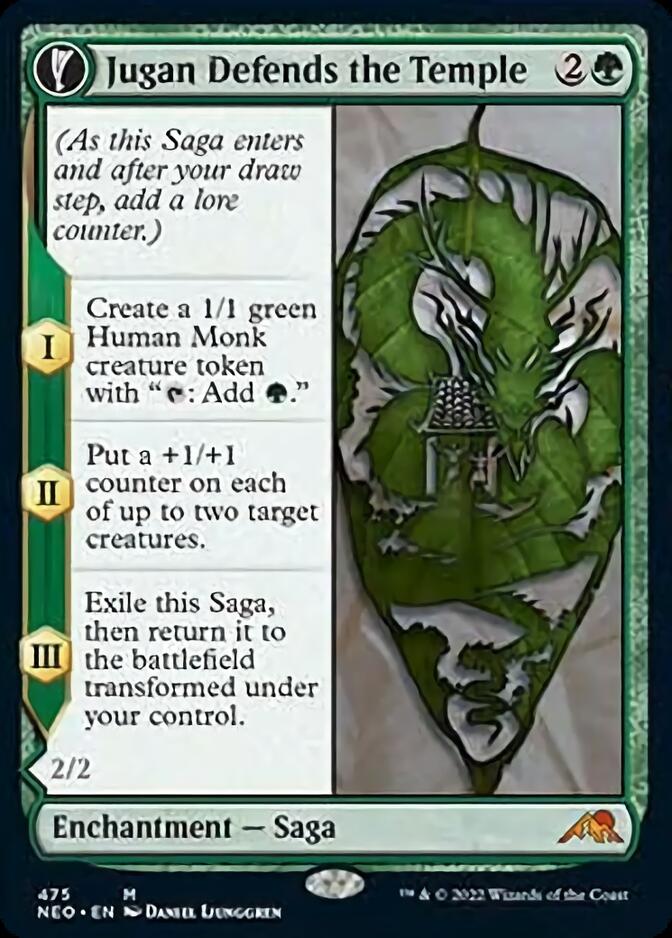 Jugan Defends the Temple // Remnant of the Rising Star (Extended Art) [Kamigawa: Neon Dynasty] - Evolution TCG