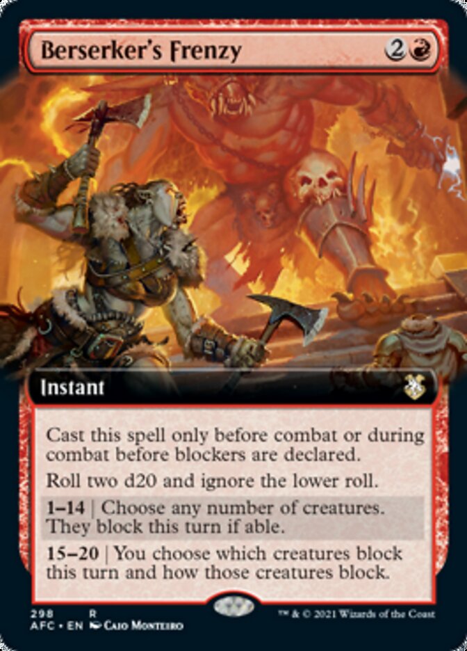 Berserker's Frenzy (Extended Art) [Dungeons & Dragons: Adventures in the Forgotten Realms Commander] - Evolution TCG
