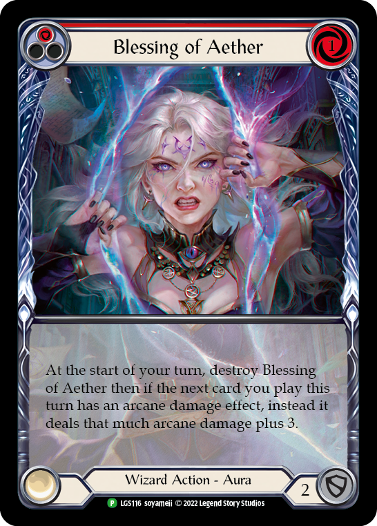 Blessing of Aether (Red) [LGS116] (Promo)  Rainbow Foil - Evolution TCG