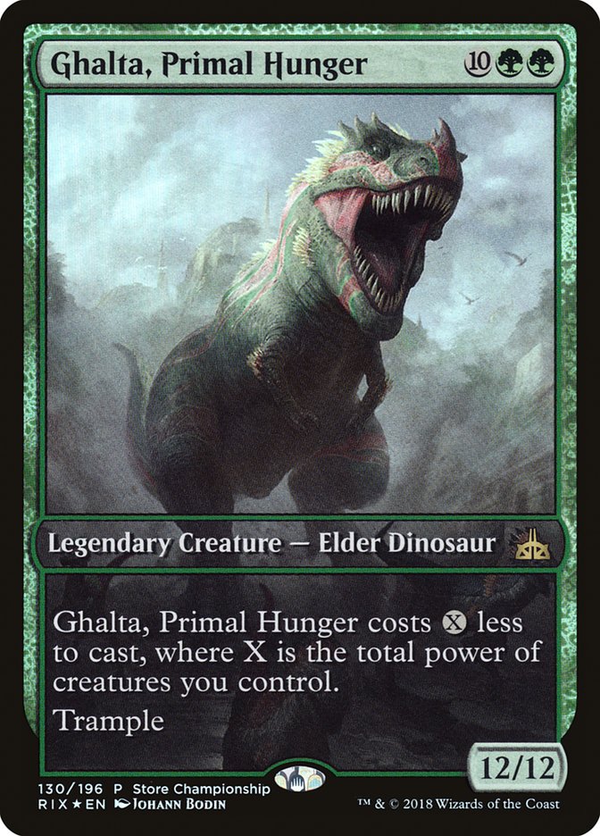 Ghalta, Primal Hunger (Store Championship) (Full Art) [Rivals of Ixalan Promos] - Evolution TCG