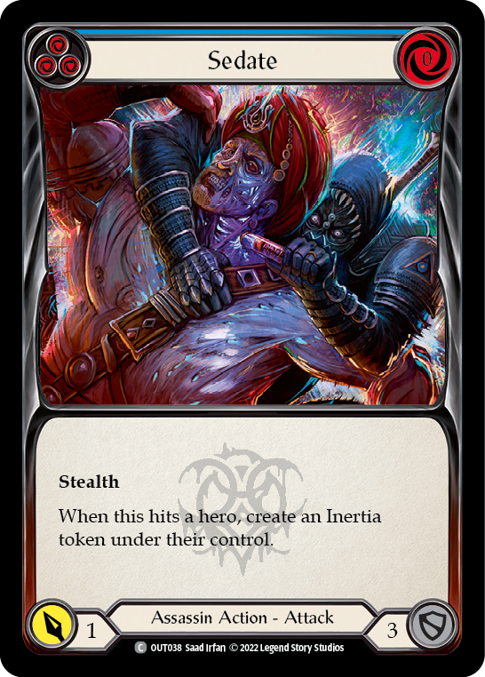 Sedate (Blue) [OUT038] (Outsiders)  Rainbow Foil - Evolution TCG
