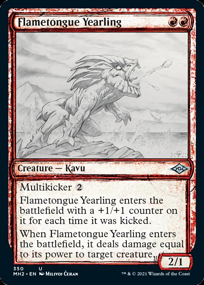 Flametongue Yearling (Sketch) [Modern Horizons 2] - Evolution TCG