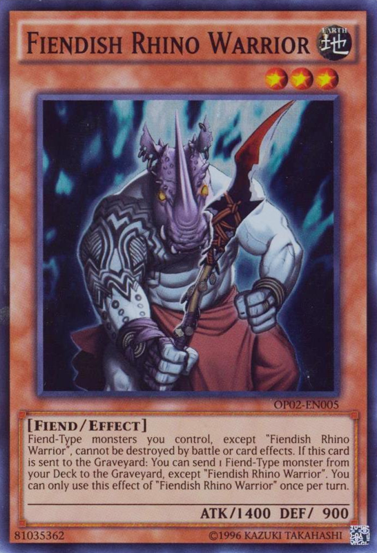 Fiendish Rhino Warrior [OP02-EN005] Super Rare - Evolution TCG