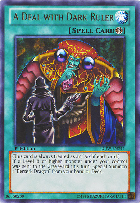 A Deal with Dark Ruler [LCJW-EN241] Rare - Evolution TCG