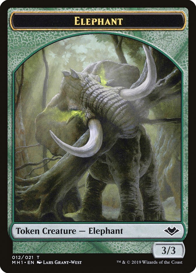 Zombie (007) // Elephant (012) Double-Sided Token [Modern Horizons Tokens] - Evolution TCG