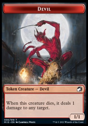 Wolf // Devil Double-Sided Token [Innistrad: Midnight Hunt Tokens] - Evolution TCG