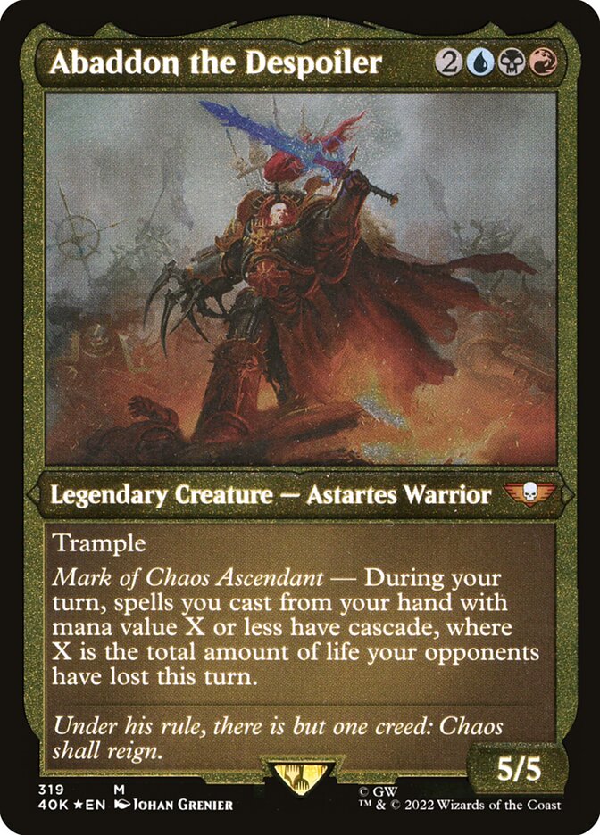 Abaddon the Despoiler (Display Commander) (Etched Foil) [Warhammer 40,000] - Evolution TCG