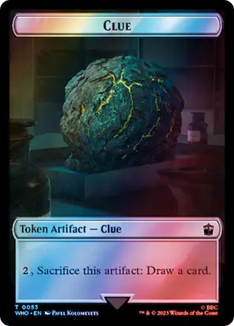 Alien // Clue (0053) Double-Sided Token (Surge Foil) [Doctor Who Tokens] - Evolution TCG