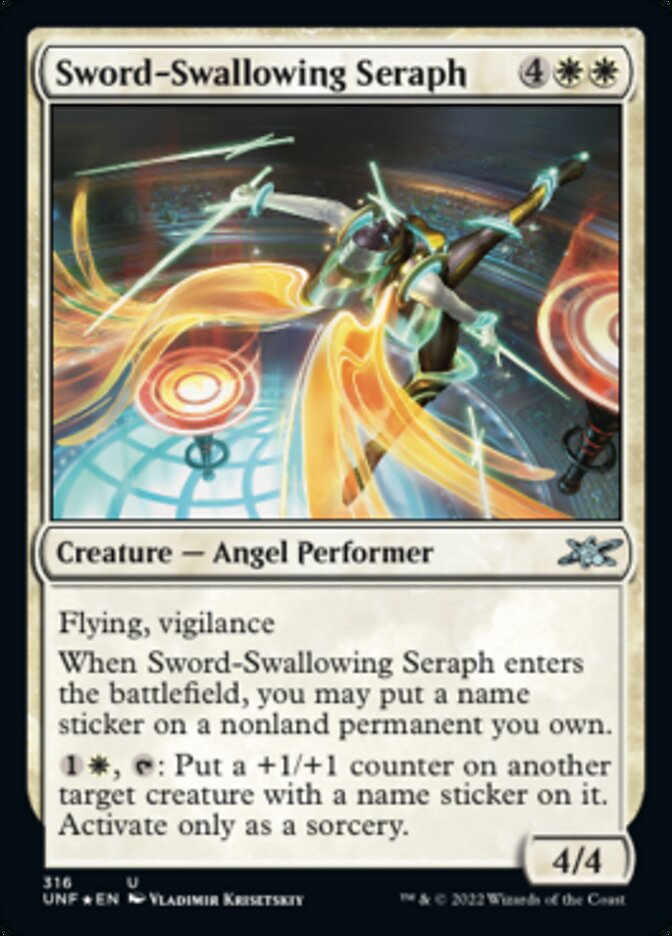 Sword-Swallowing Seraph (Galaxy Foil) [Unfinity] - Evolution TCG