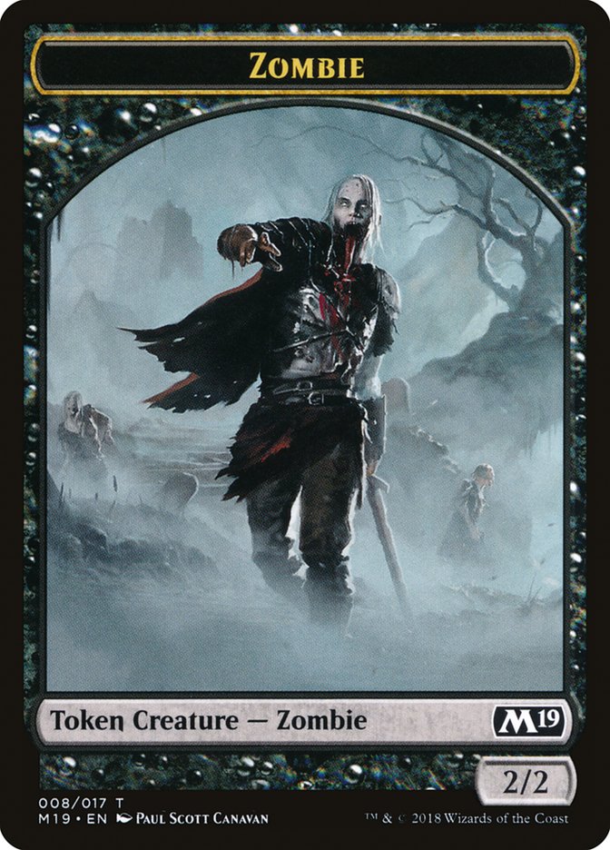 Knight // Zombie Double-Sided Token (Game Night) [Core Set 2019 Tokens] - Evolution TCG