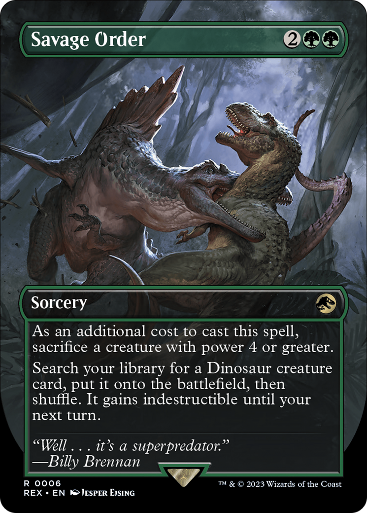 Savage Order (Borderless) [Jurassic World Collection] - Evolution TCG
