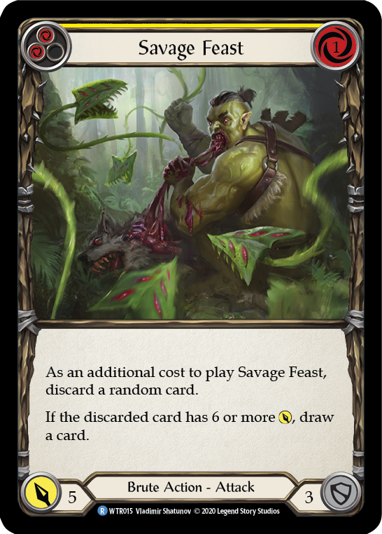 Savage Feast (Yellow) [U-WTR015] (Welcome to Rathe Unlimited)  Unlimited Rainbow Foil - Evolution TCG