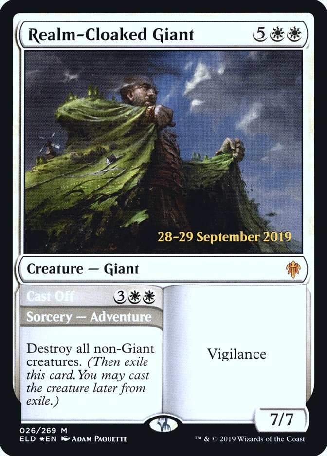 Realm-Cloaked Giant // Cast Off [Throne of Eldraine Prerelease Promos] - Evolution TCG