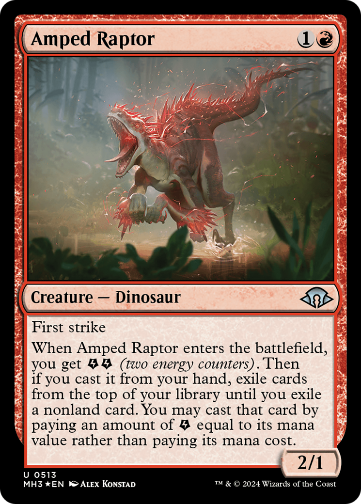Amped Raptor (Ripple Foil) [Modern Horizons 3] - Evolution TCG