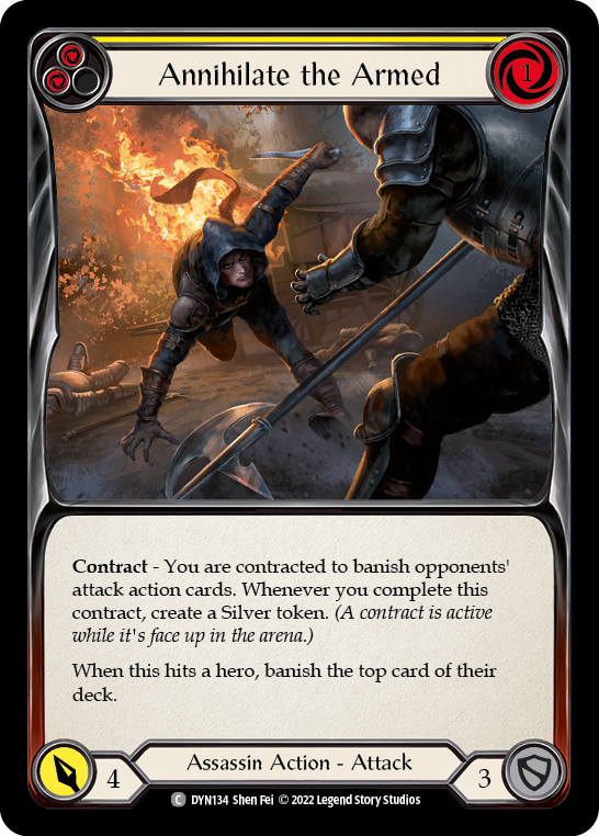 Annihilate the Armed (Yellow) [DYN134] (Dynasty)  Rainbow Foil - Evolution TCG