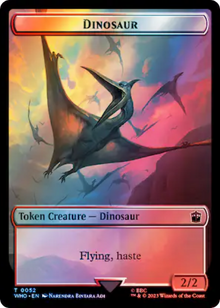 Alien // Dinosaur Double-Sided Token (Surge Foil) [Doctor Who Tokens] - Evolution TCG