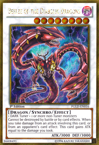 Beelze of the Diabolic Dragons [PGLD-EN016] Gold Secret Rare - Evolution TCG