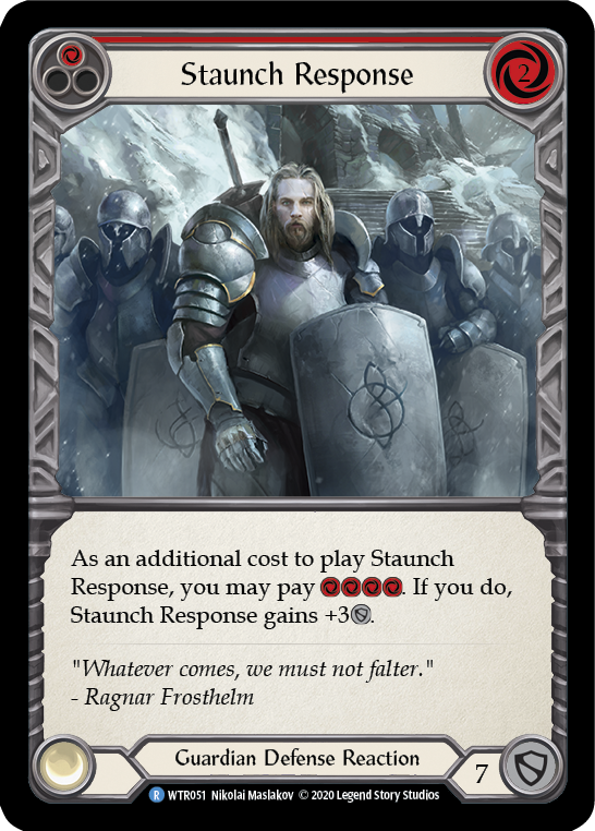 Staunch Response (Red) [U-WTR051] (Welcome to Rathe Unlimited)  Unlimited Normal - Evolution TCG