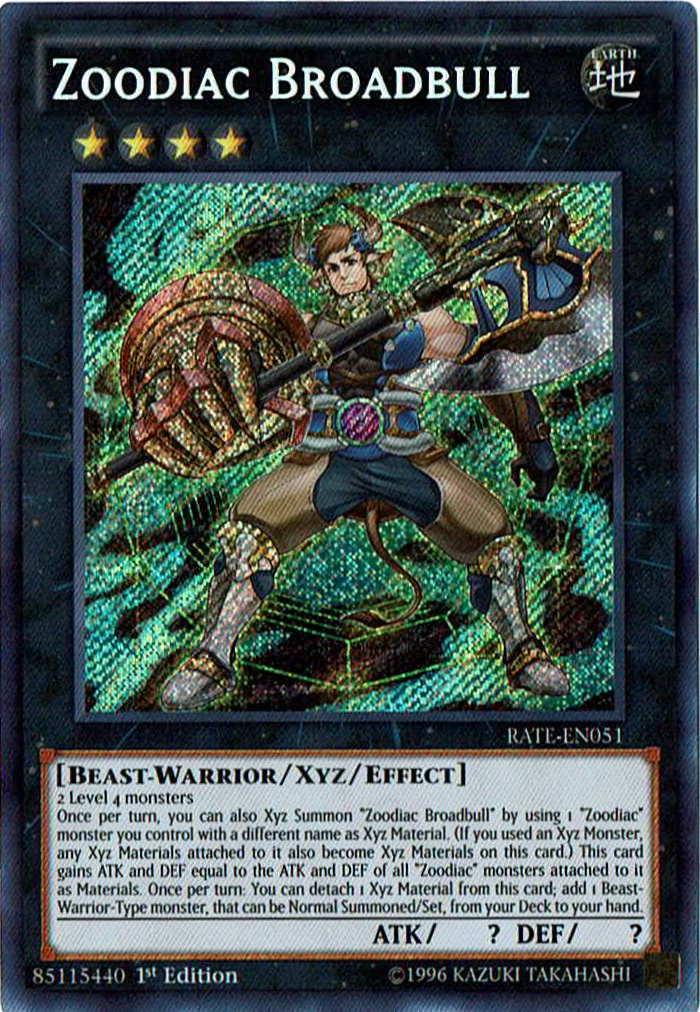 Zoodiac Broadbull [RATE-EN051] Secret Rare - Evolution TCG